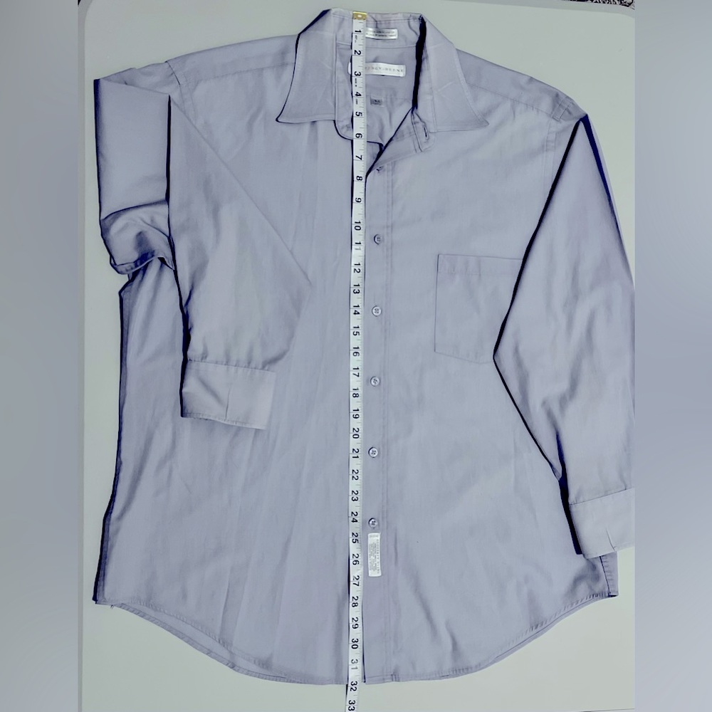 Geoffrey Beene Men's Blue Button Up Dress Shirt 33/32 Made In USA Like New